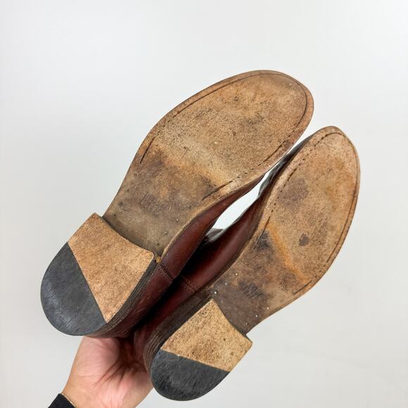 FRYE Melissa Button Leather Riding Boots Brown Leather - 8 8B - Picture 8 of 10